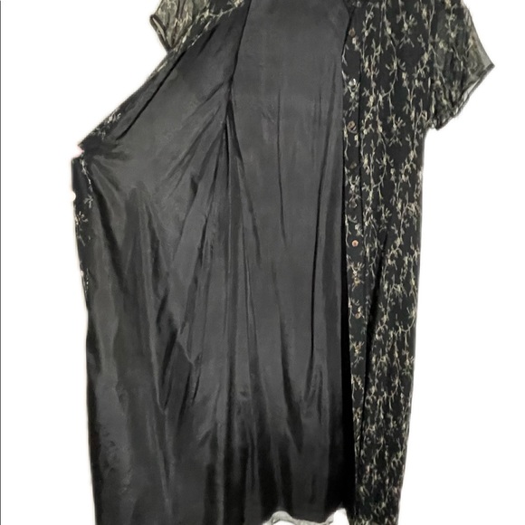 ROBBIE BEE | VINTAGE (90’s) MAXI SILK FLORAL DRESS | BLACK | - Picture 6 of 12